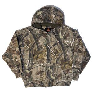 Game Winner Outdoor Hunting RealTree Camo Zip Up Y2K Hoodie - M